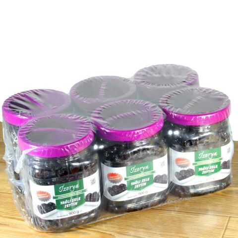 Orta Direk Katkısız Doğal Siyah Yağlı Sele Mut Zeytini 6x900g. Pet