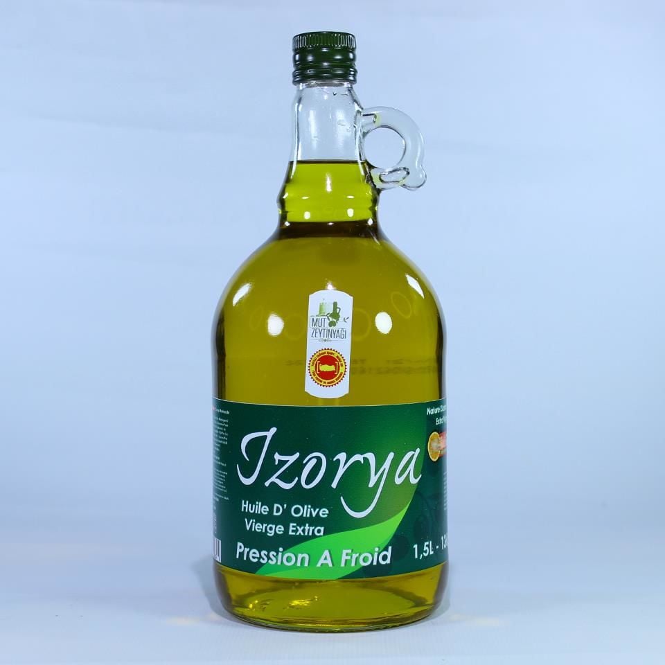 İzorya Natürel Sızma Mut Zeytinyağı Galon Cam 1,5 L