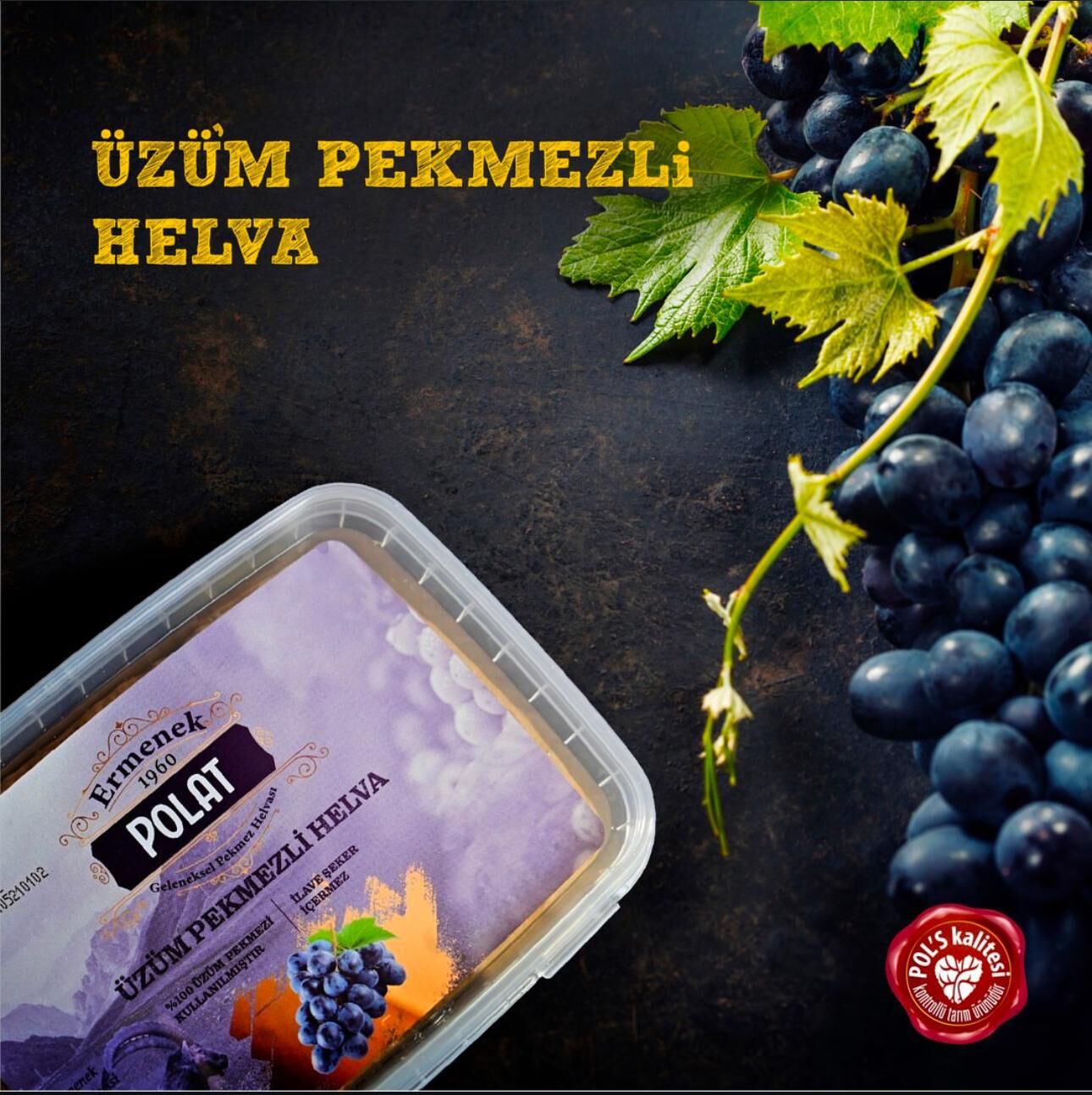 Üzüm Pekmezli Tahin Helvası 700g (glutensiz, vegan, şeker ilavesiz)