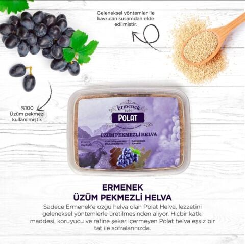 Üzüm Pekmezli Tahin Helvası 700g (glutensiz, vegan, şeker ilavesiz)