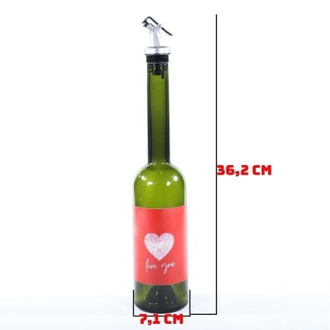 Sevgililer Günü Konseptli Sosluk Siyah 500 ml (Akıtıcılı) Love You