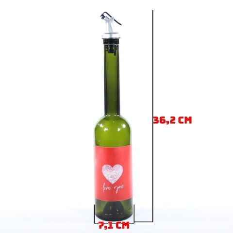 Sevgililer Günü Konseptli Sosluk Siyah 500 ml (Akıtıcılı) Love You
