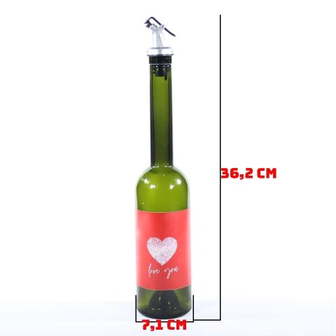 Sevgililer Günü Konseptli Sosluk Siyah 500 ml (Akıtıcılı) Love You
