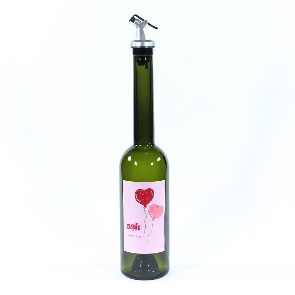 Sevgililer Günü Konseptli Sosluk Siyah 500 ml (Akıtıcılı) Kalp Balonlar