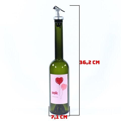 Sevgililer Günü Konseptli Sosluk Siyah 500 ml (Akıtıcılı) Kalp Balonlar