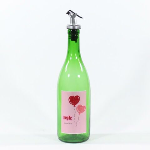 Sevgililer Günü Konseptli Sosluk Yeşil 750 ml (Akıtıcılı) Kalp Balonlar