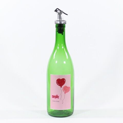 Sevgililer Günü Konseptli Sosluk Yeşil 750 ml (Akıtıcılı) Kalp Balonlar