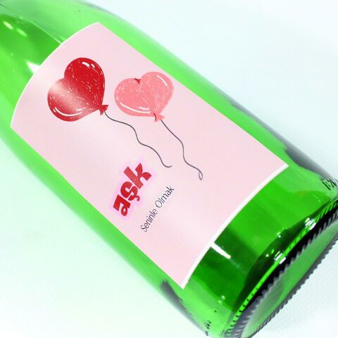 Sevgililer Günü Konseptli Sosluk Yeşil 750 ml (Akıtıcılı) Kalp Balonlar