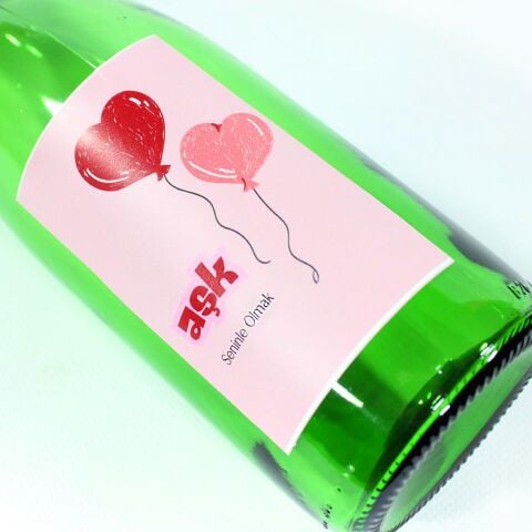 Sevgililer Günü Konseptli Sosluk Yeşil 750 ml (Akıtıcılı) Kalp Balonlar