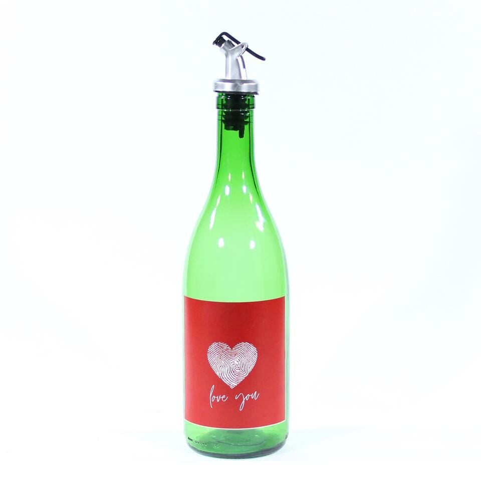 Sevgililer Günü Konseptli Sosluk Yeşil 750 ml (Akıtıcılı) Love You