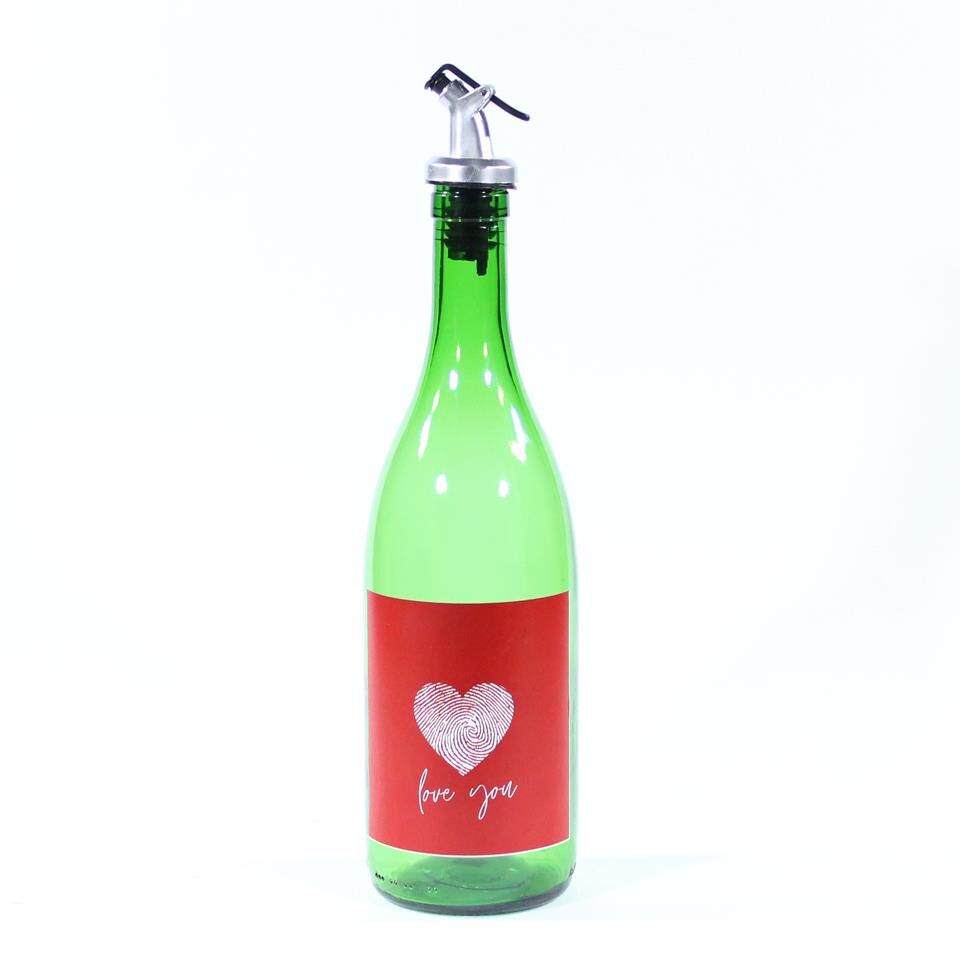 Sevgililer Günü Konseptli Sosluk Yeşil 750 ml (Akıtıcılı) Love You