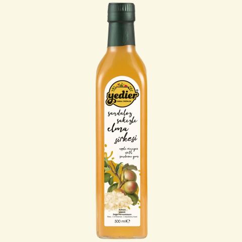 İçilebilir Doğal Fermantasyon Katkısız Sandaloz Sakızlı Elma Sirkesi 500ml