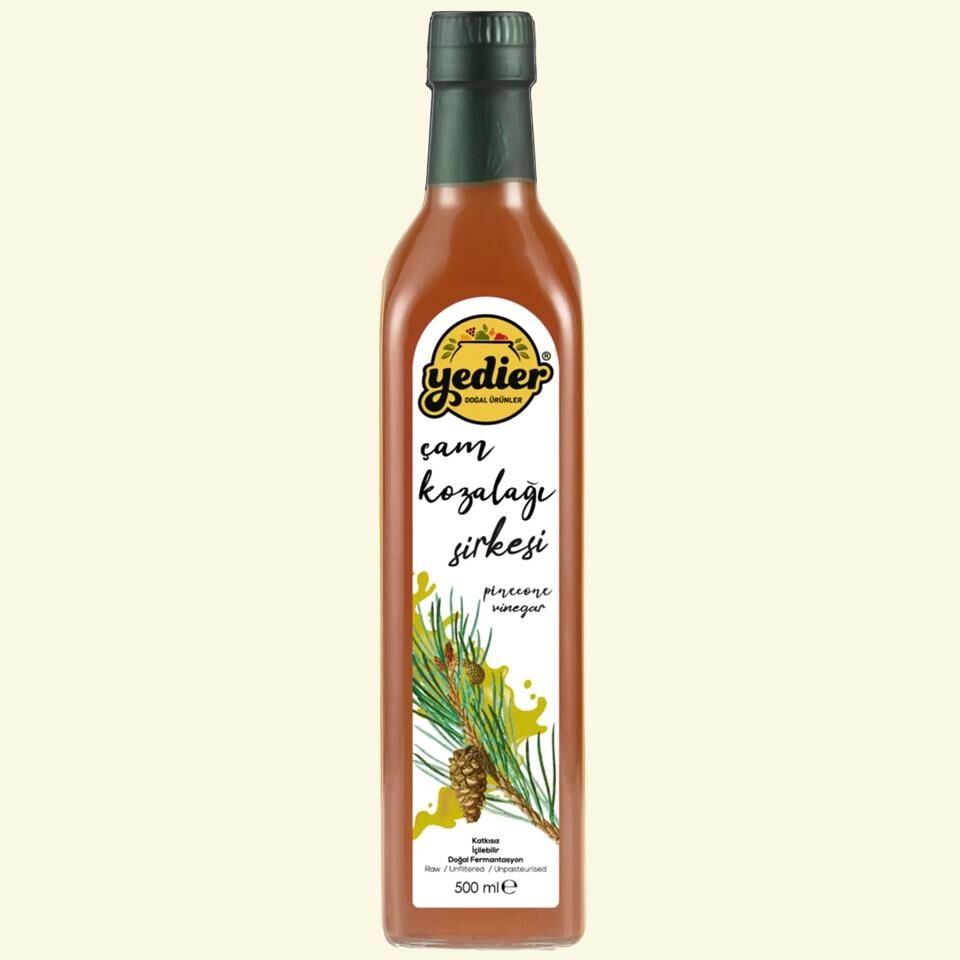 İçilebilir Doğal Fermantasyon Katkısız Çam Kozalağı Sirkesi 500ml