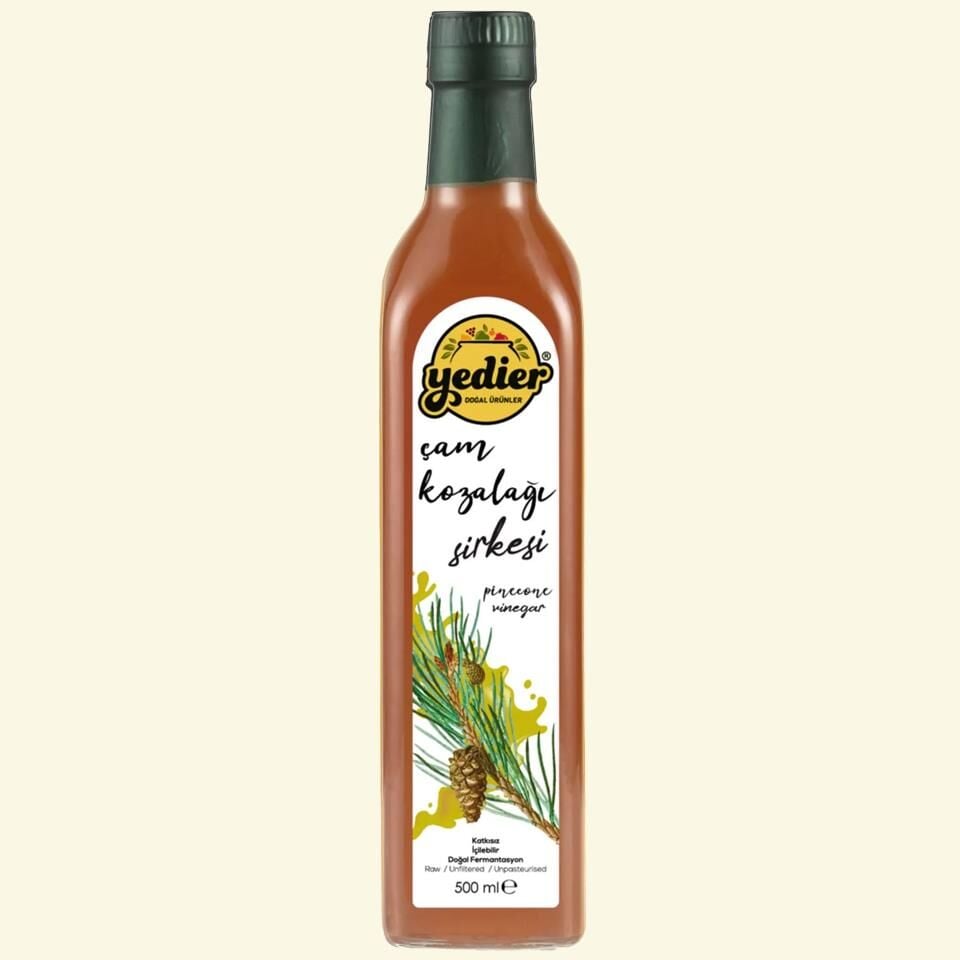 İçilebilir Doğal Fermantasyon Katkısız Çam Kozalağı Sirkesi 500ml