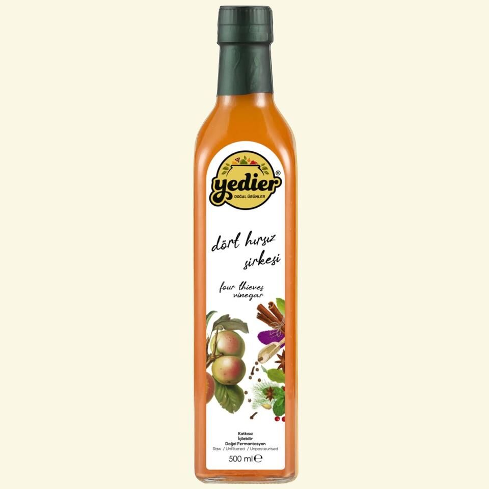 İçilebilir Doğal Fermantasyon Katkısız Dört Hırsız Sirkesi 500ml
