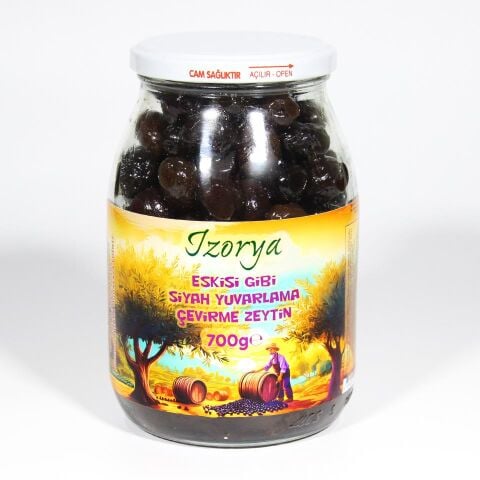 Eskisi Gibi Siyah Yuvarlama Çevirme Zeytin 700g Cam