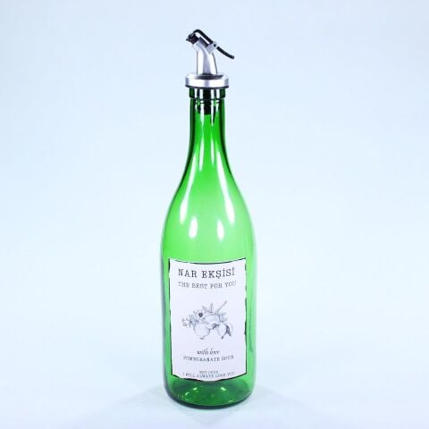 Yağdanlık Sosluk Sirkelik Özel Akıtıcılı Çimen Yeşili Nar Ekşisi Etiketli 750 ml