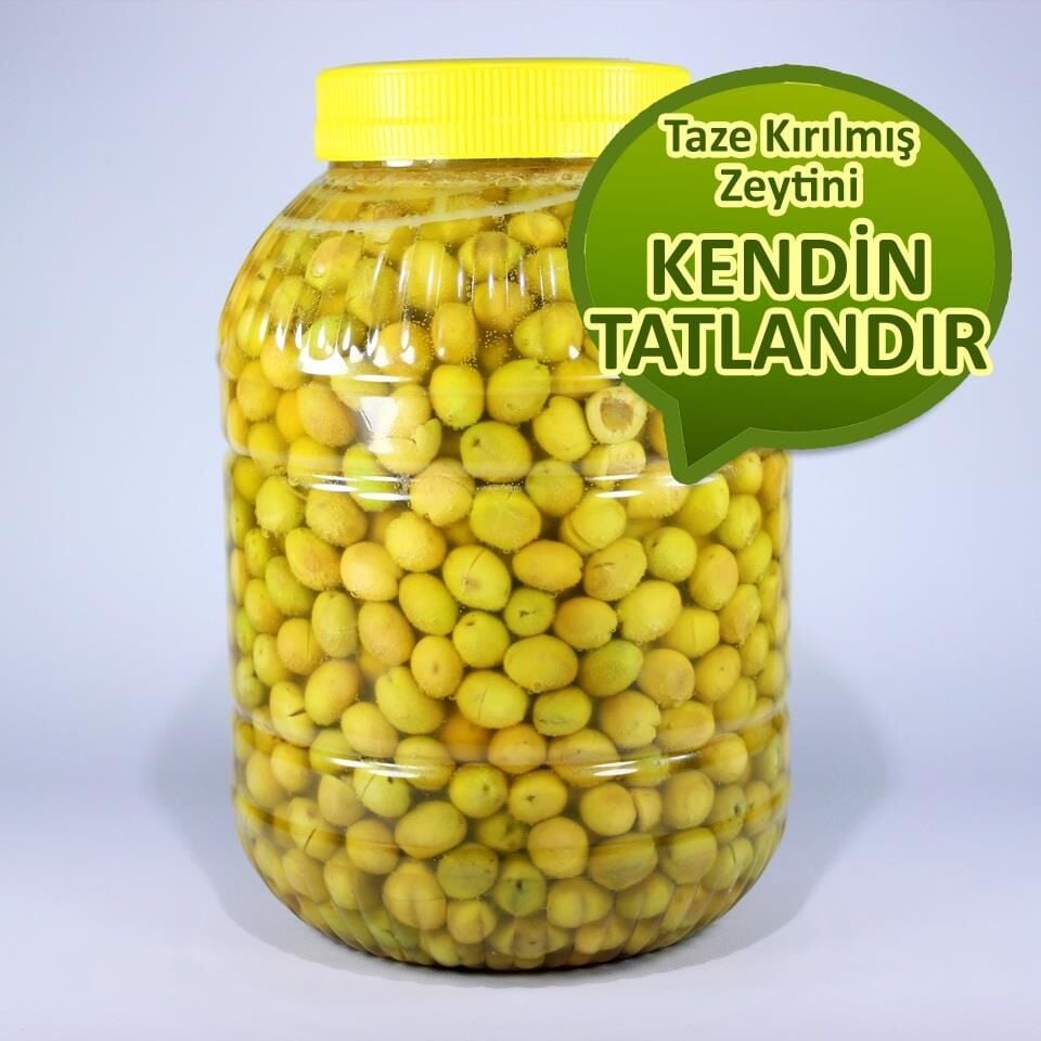 Kendin Tatlandır Ham Yeşil Kırma Zeytin Mut Tipi 3.5 kg