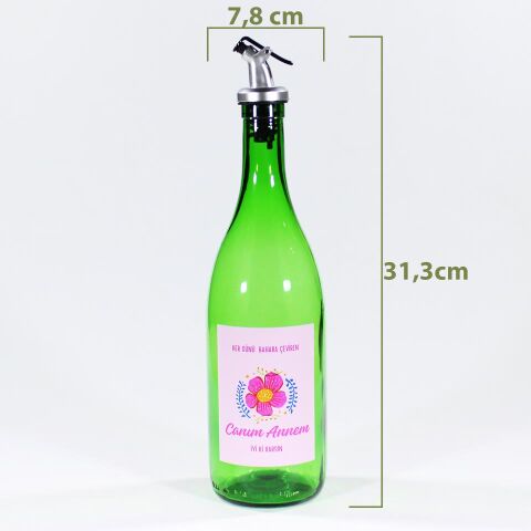Anneler Günü Konseptli Hediyelik Yağdanlık Sosluk Sirkelik 750 ml Akıtıcılı Çimen Yeşili
