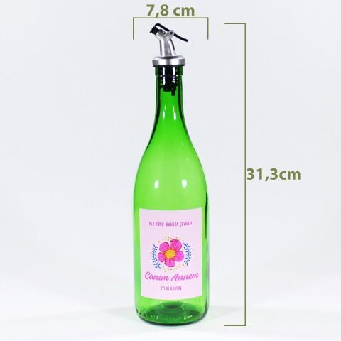 Anneler Günü Konseptli Hediyelik Yağdanlık Sosluk Sirkelik 750 ml Akıtıcılı Çimen Yeşili