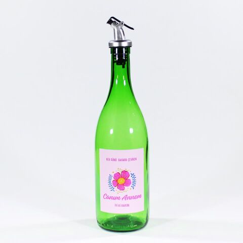 Anneler Günü Konseptli Hediyelik Yağdanlık Sosluk Sirkelik 750 ml Akıtıcılı Çimen Yeşili